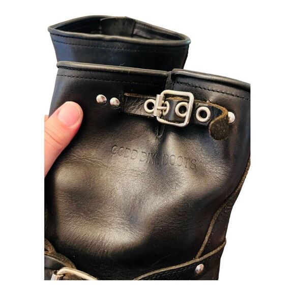 GOLDEN GOOSE Short Biker Boot w/ Braid black leather sz 38 buckle GGDB authentic - Picture 5 of 16